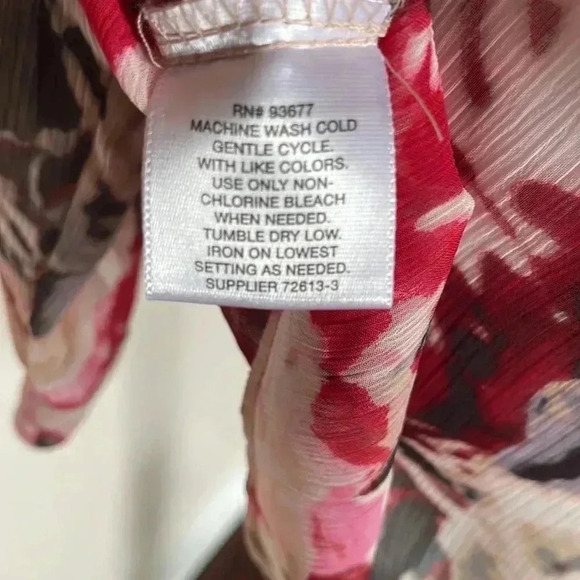 Liz Claiborne Sheer Floral Printed Blouse​​ - Picture 9 of 10